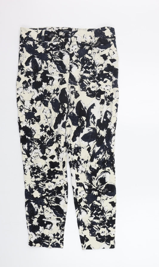 Papaya Womens White Geometric  Trousers  Size 10 L24 in