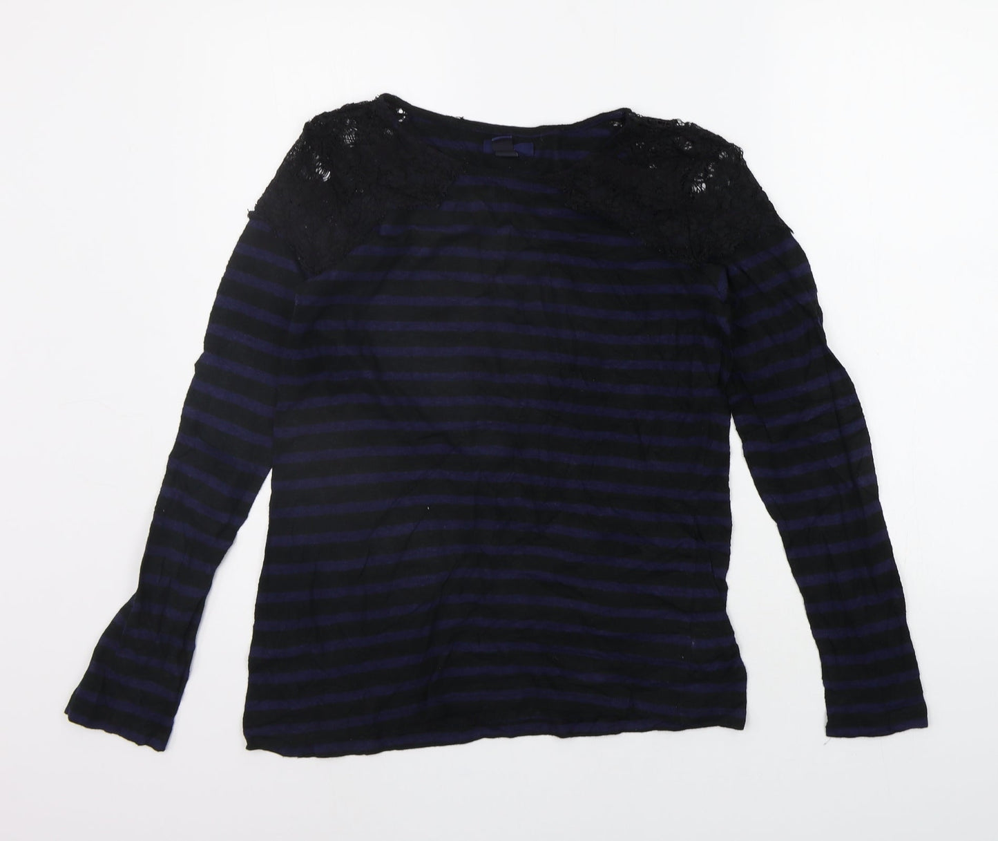 Gap Womens Blue Striped  Basic T-Shirt Size S