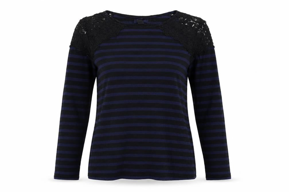 Gap Womens Blue Striped  Basic T-Shirt Size S