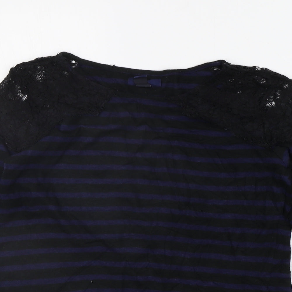 Gap Womens Blue Striped  Basic T-Shirt Size S