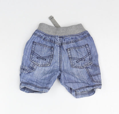 Back view of Tu Baby Blue Cargo Jeans, size 12-18, Months