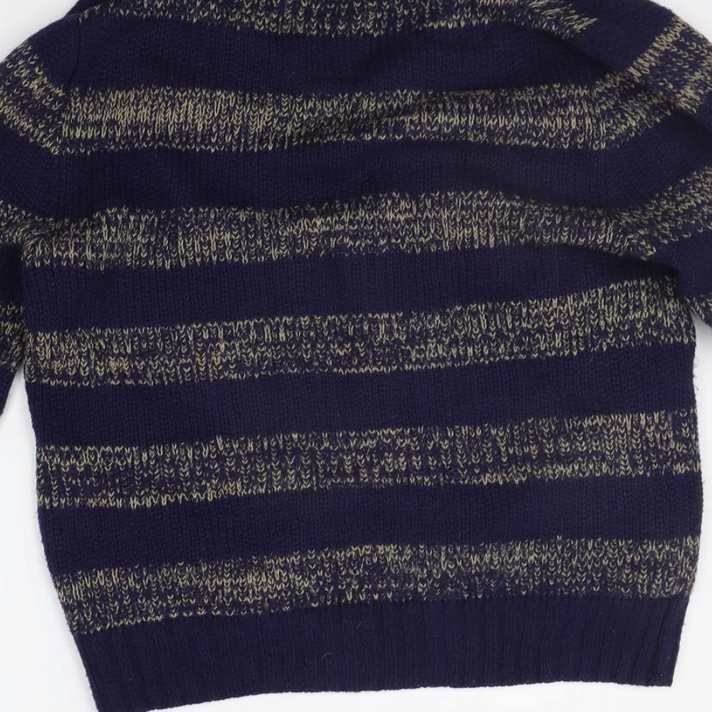 Rivington Womens Blue Striped  Cardigan Jumper Size S
