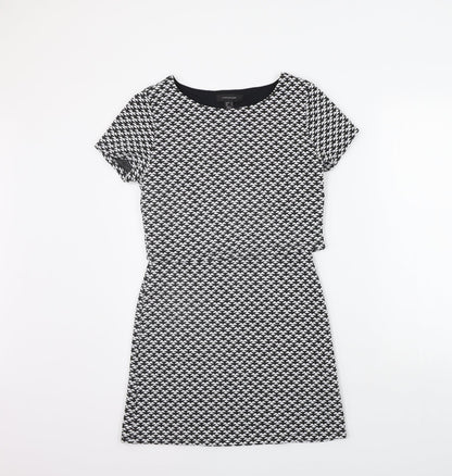 Additional front view of Atmosphere women’s black geometric a-line, size UK 6