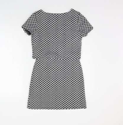 Back view of Atmosphere women’s black geometric a-line, size UK 6