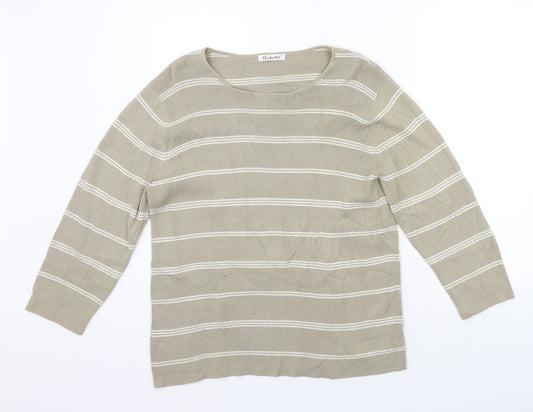 Berkertex Womens Beige Striped  Pullover Jumper Size 16