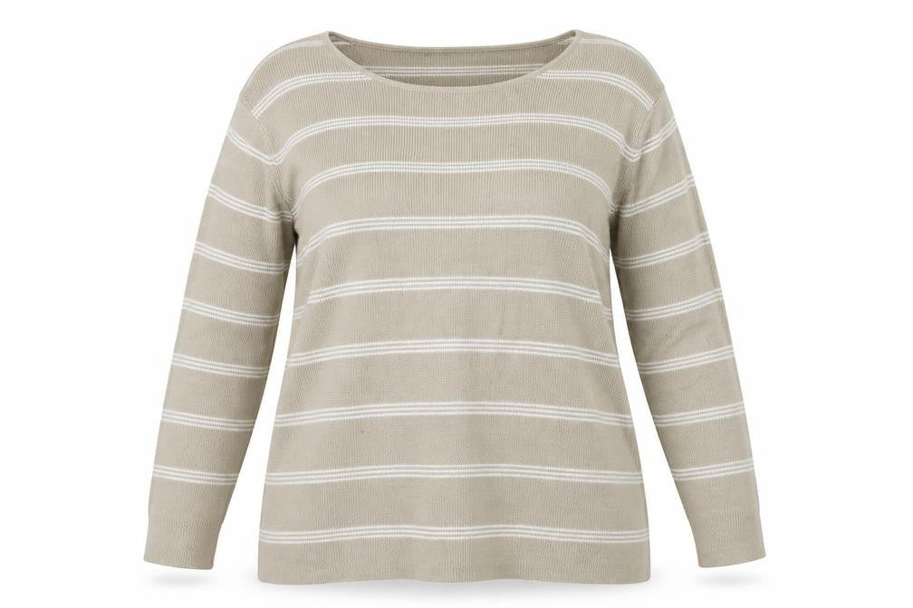 Berkertex Womens Beige Striped  Pullover Jumper Size 16