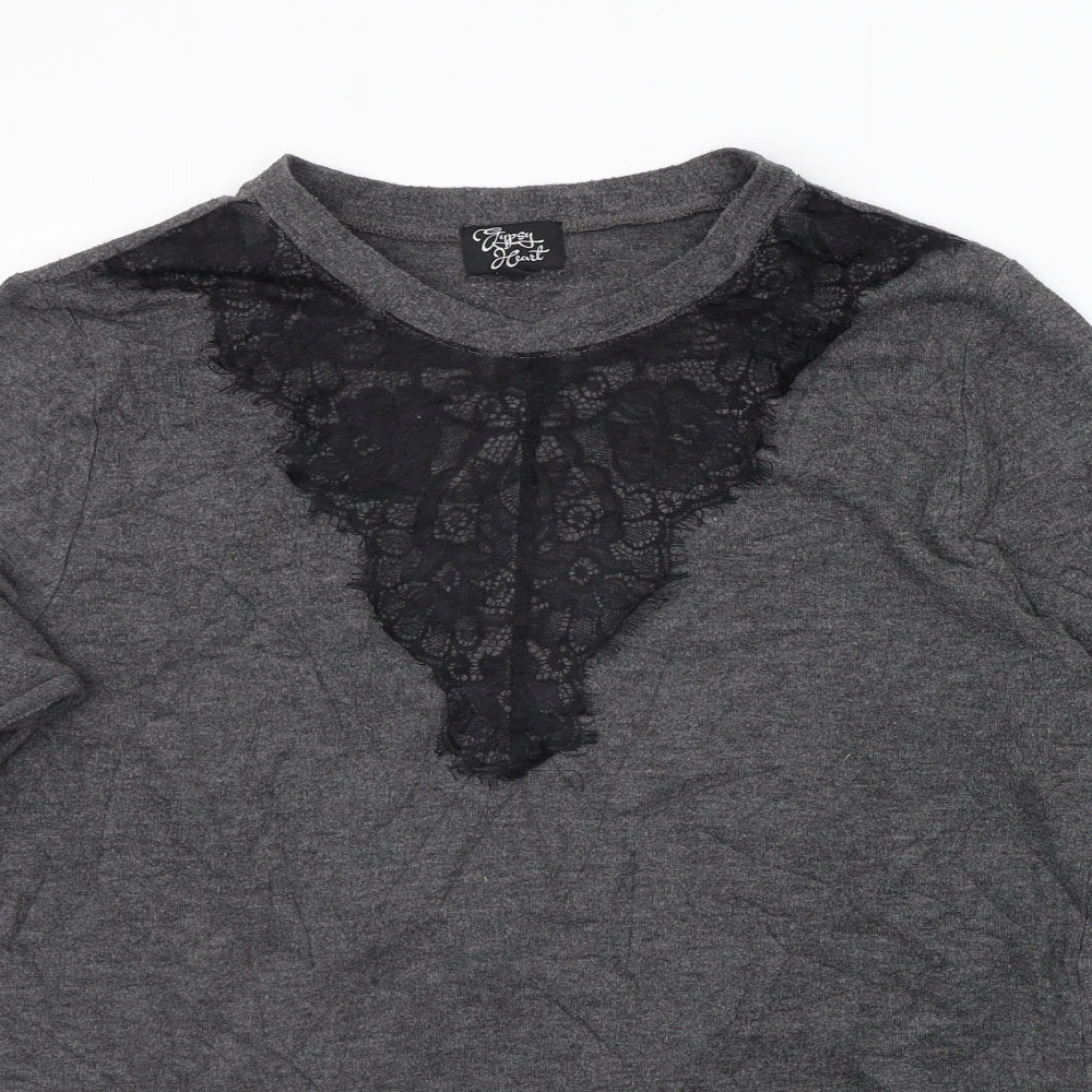 Gypsy Heart Womens Grey   Pullover Jumper Size M