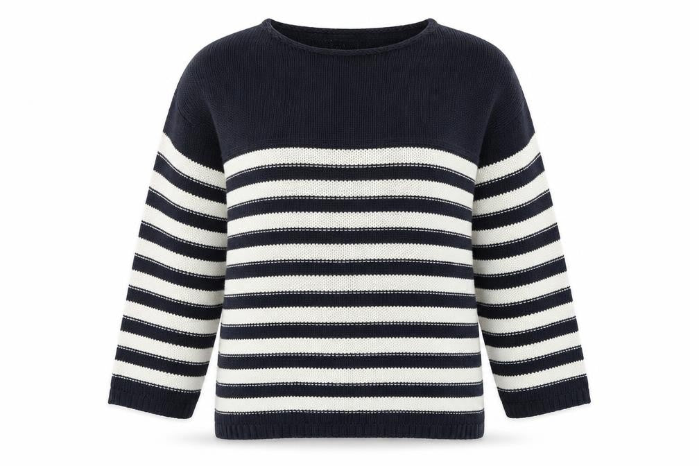 /text Womens Blue Striped  Pullover Jumper Size L