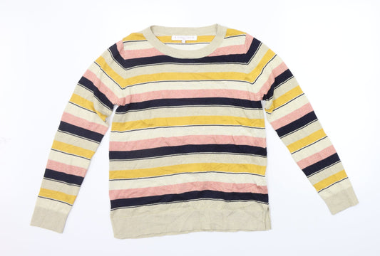 NEXT Womens Yellow Striped  Pullover Jumper Size 10