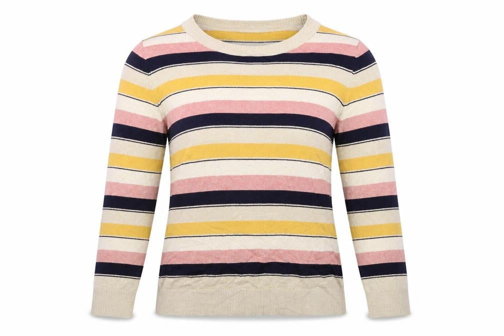 Next Womens Yellow Striped  Pullover Jumper Size 10