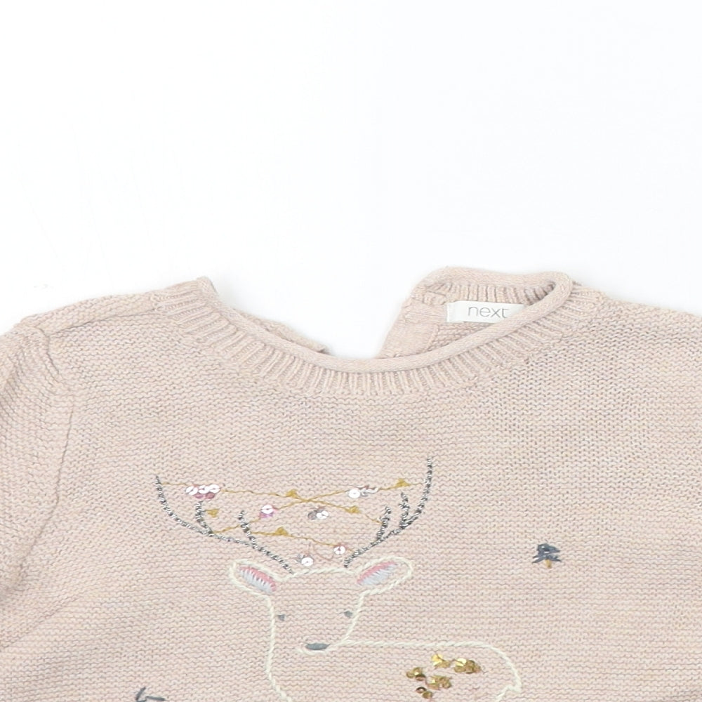 NEXT Girls Beige   Pullover Jumper Size 12-18 Months
