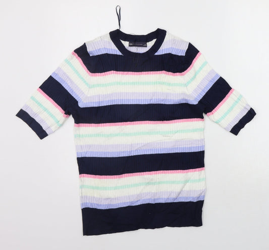 Marks and Spencer Womens Multicoloured Striped  Pullover Jumper Size 14