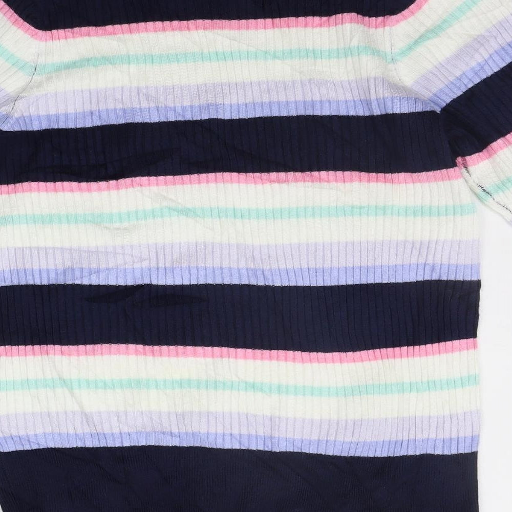 Marks and Spencer Womens Multicoloured Striped  Pullover Jumper Size 14
