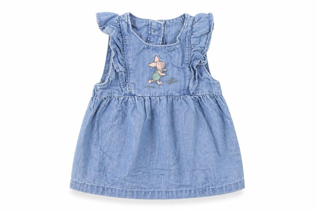 Marks & Spencer Girls Blue  Denim Basic Tank Size 3-6 Months  - Winnie The Pooh