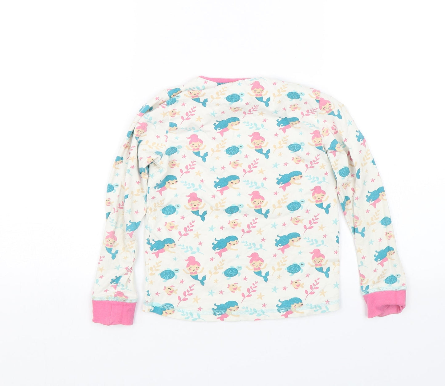 Lily and Dan Girls White Floral  Top Pyjama Top Size 7-8 Years  - Mermaids