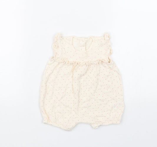 George Girls Beige Spotted  Babygrow One-Piece Size 3-6 Months