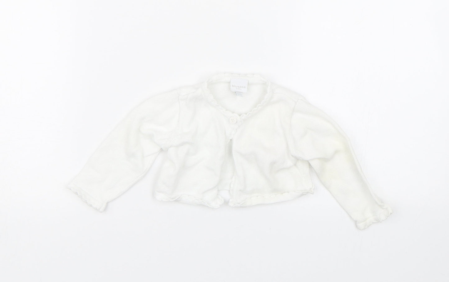 Bluezoo Girls White   Cardigan Jumper Size 3-6 Months