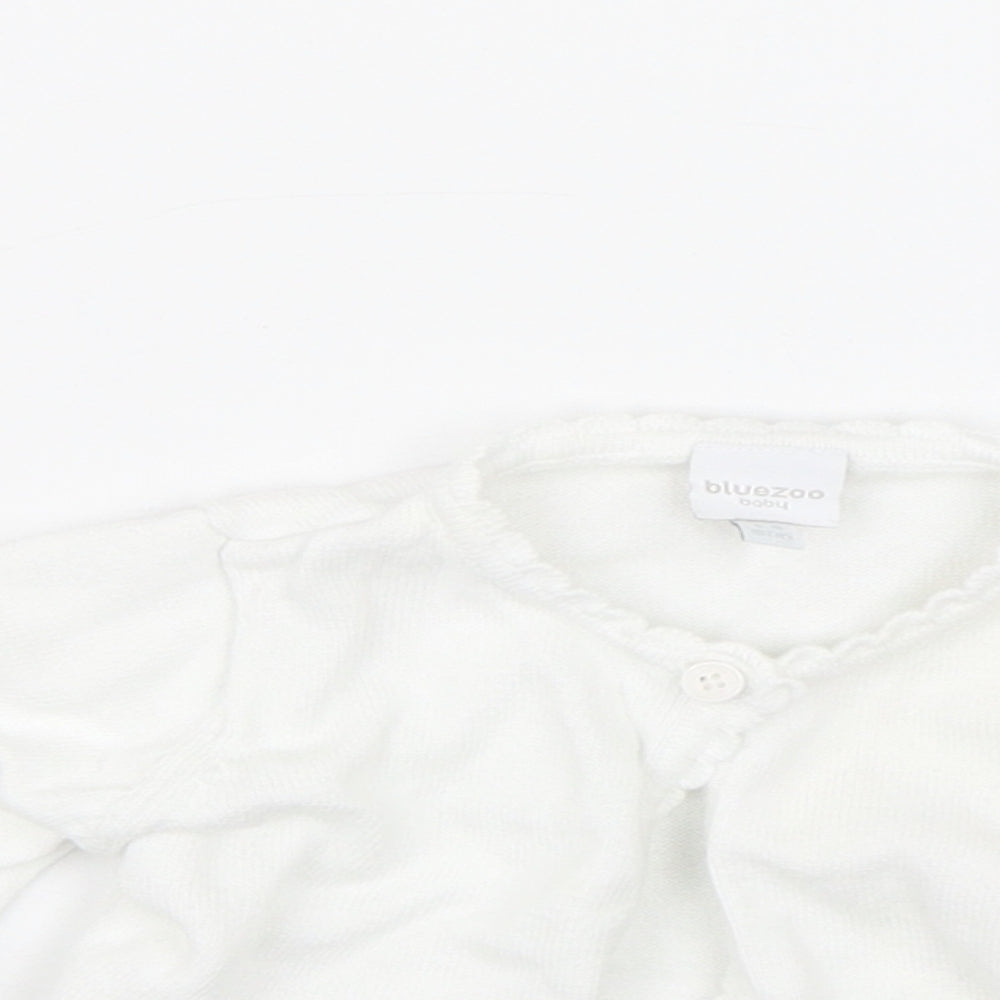 Bluezoo Girls White   Cardigan Jumper Size 3-6 Months