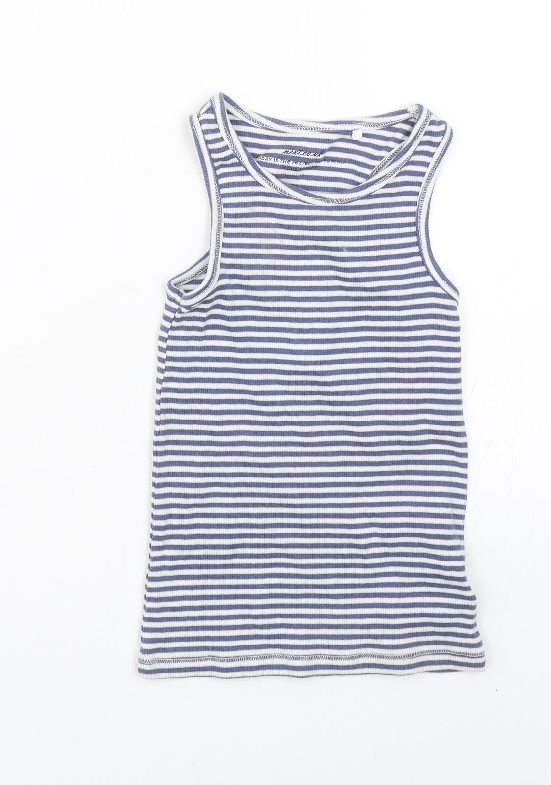 NEXT Girls Blue Striped  Basic Tank Size 5 Years
