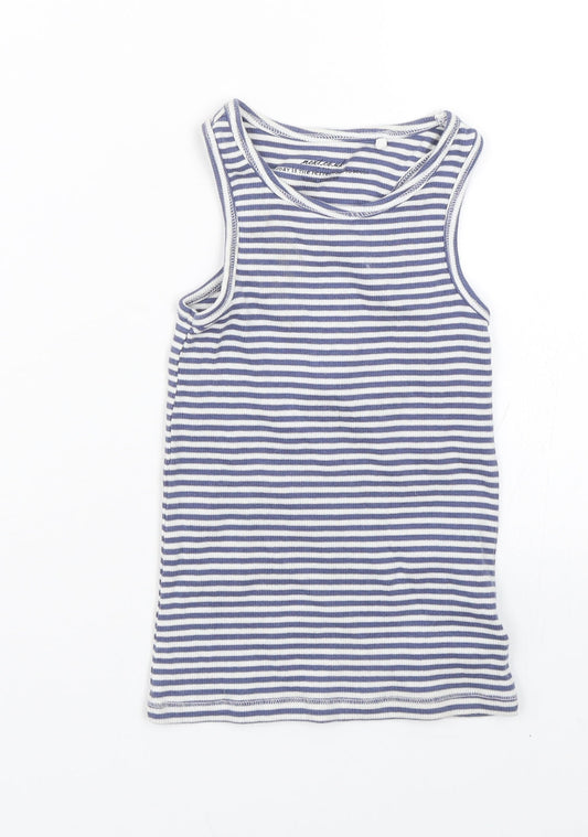 NEXT Girls Blue Striped  Basic Tank Size 5 Years