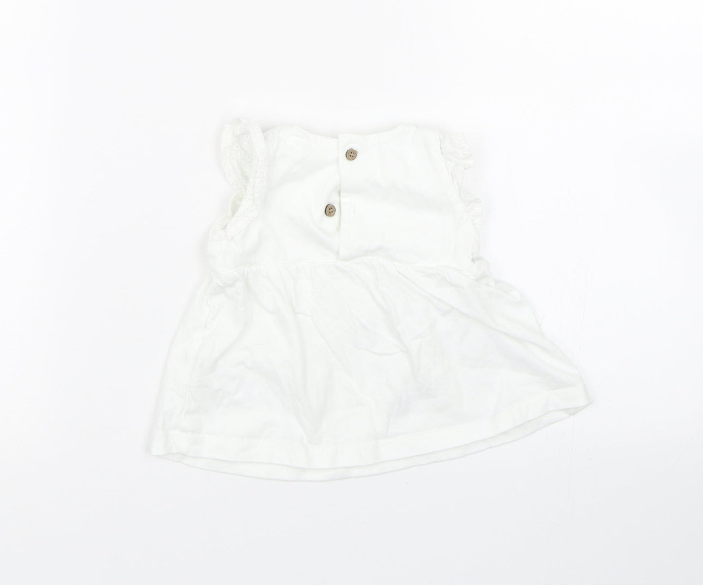 TU Girls White   Tank Dress  Size 3-6 Months  - Rabbits