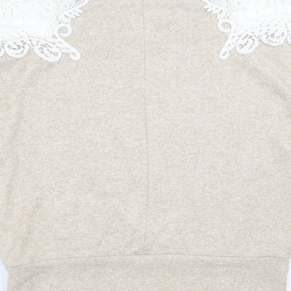 Dorothy Perkins Womens Beige   Pullover Jumper Size 10