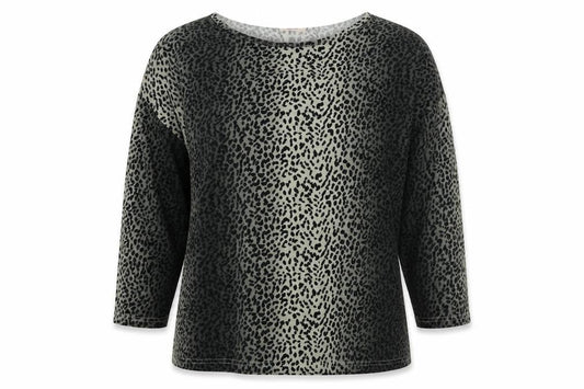 Front view of Only women’s grey animal print jumper, size M