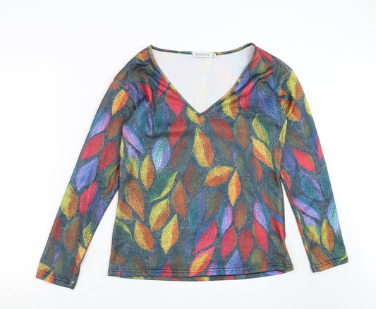 MissLook Womens Multicoloured Geometric  Basic T-Shirt Size S