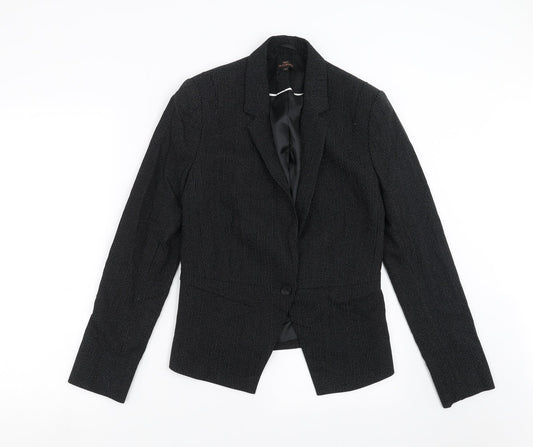 NEXT Womens Black Striped  Jacket Suit Jacket Size 12