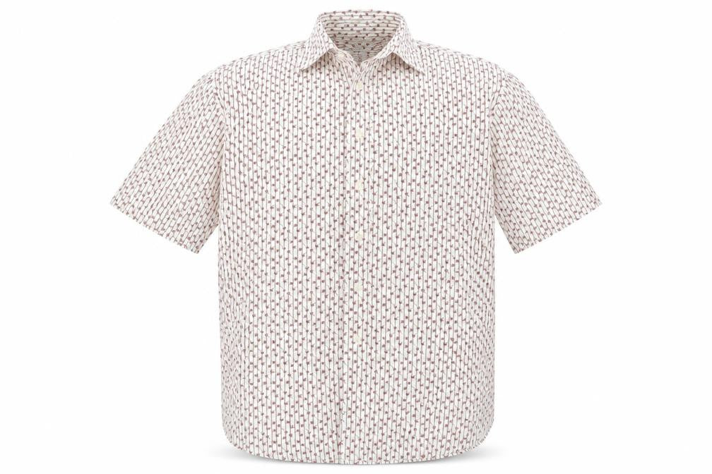 Water Game Mens White Striped   Button-Up Size L