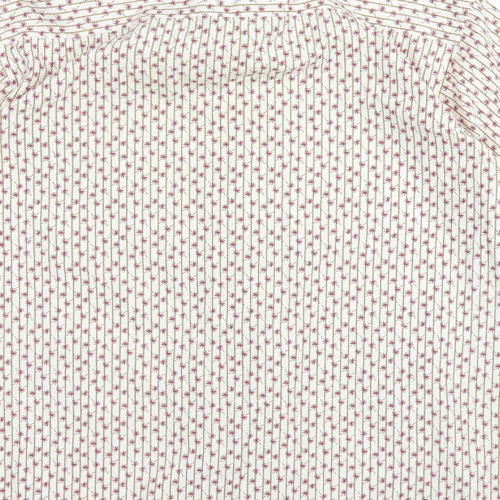 Water Game Mens White Striped   Button-Up Size L