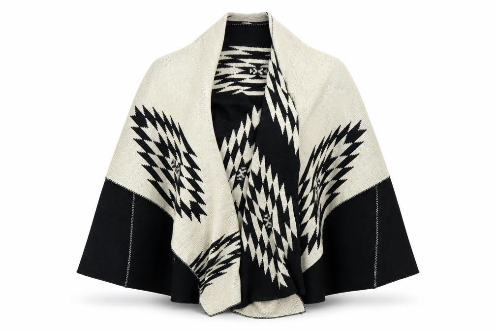 Preworn Womens Beige Geometric  Cape Jumper One Size