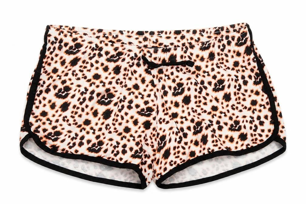 Primark Womens Orange Animal Print  Cut-Off Shorts Size M - Leopard print