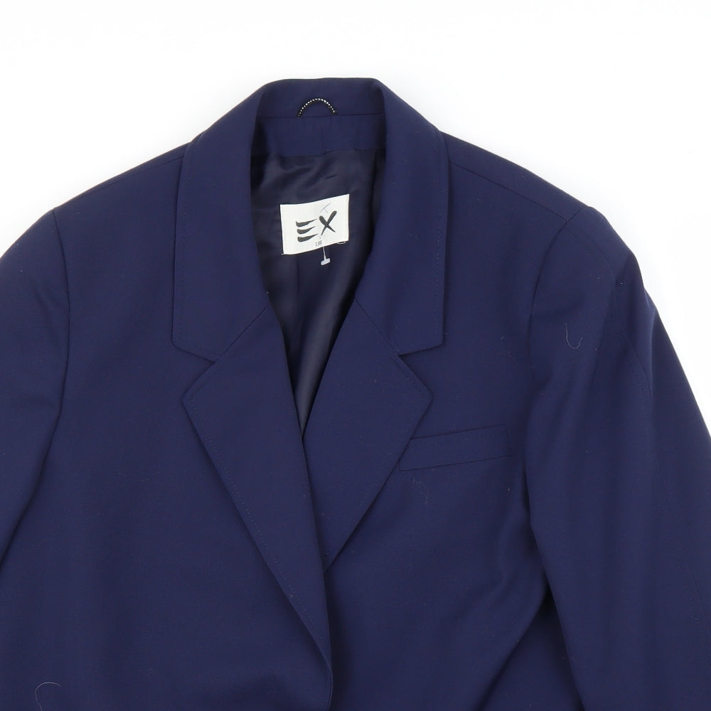 EX Womens Blue   Jacket Suit Jacket Size 16