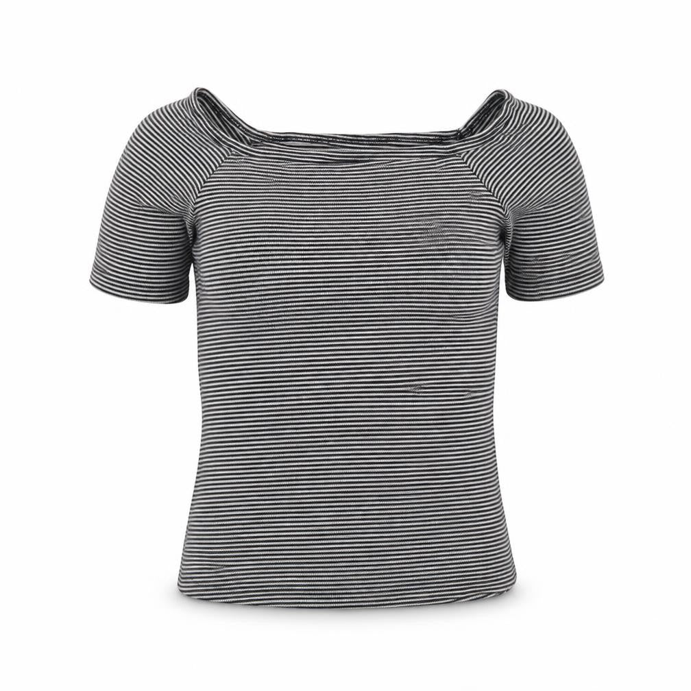 Primark Womens Black Striped  Basic Blouse Size 8