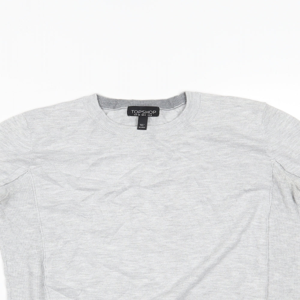 Topshop Womens Grey   Basic Blouse Size 8