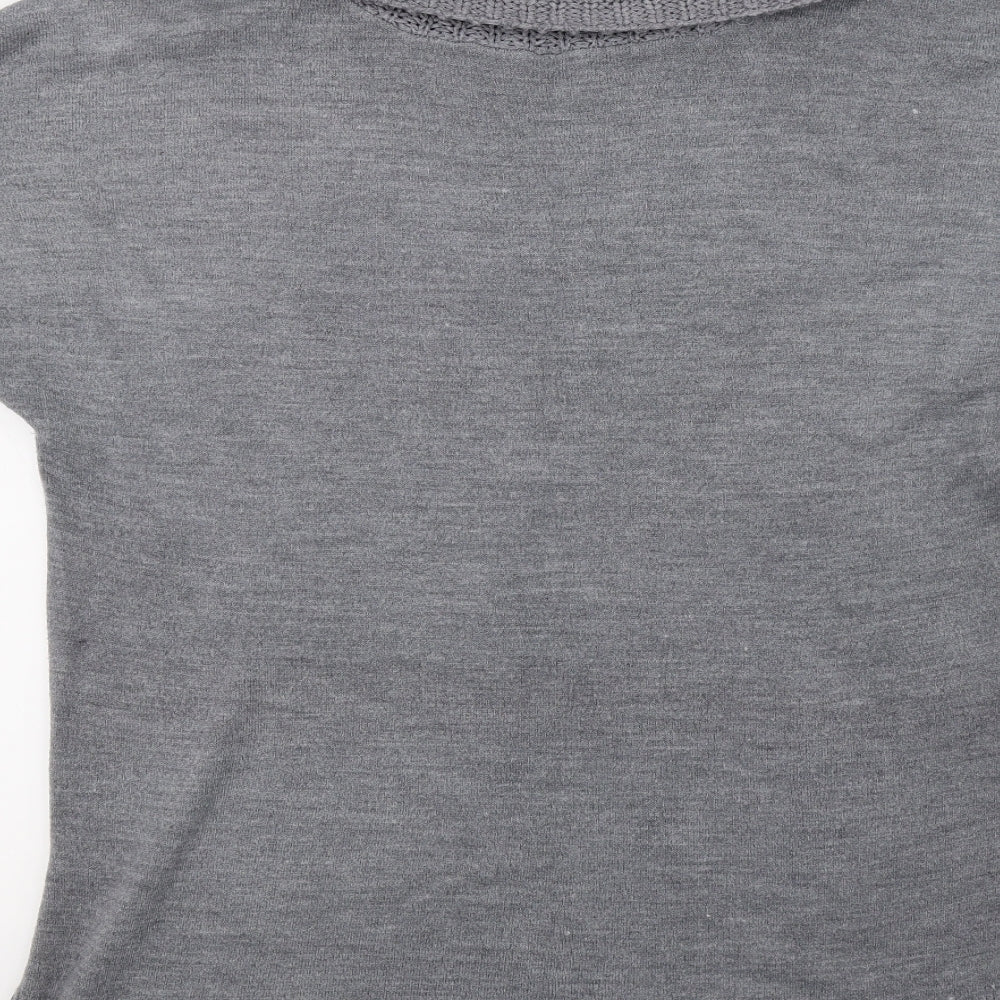 F&F Womens Grey  Knit Pullover Sweatshirt Size 16