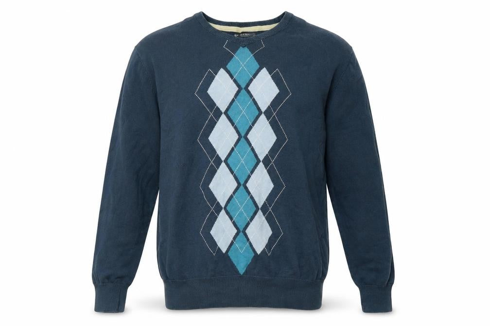 Brooker Mens Blue Geometric  Pullover Sweatshirt Size M