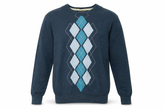 Brooker Mens Blue Geometric  Pullover Sweatshirt Size M