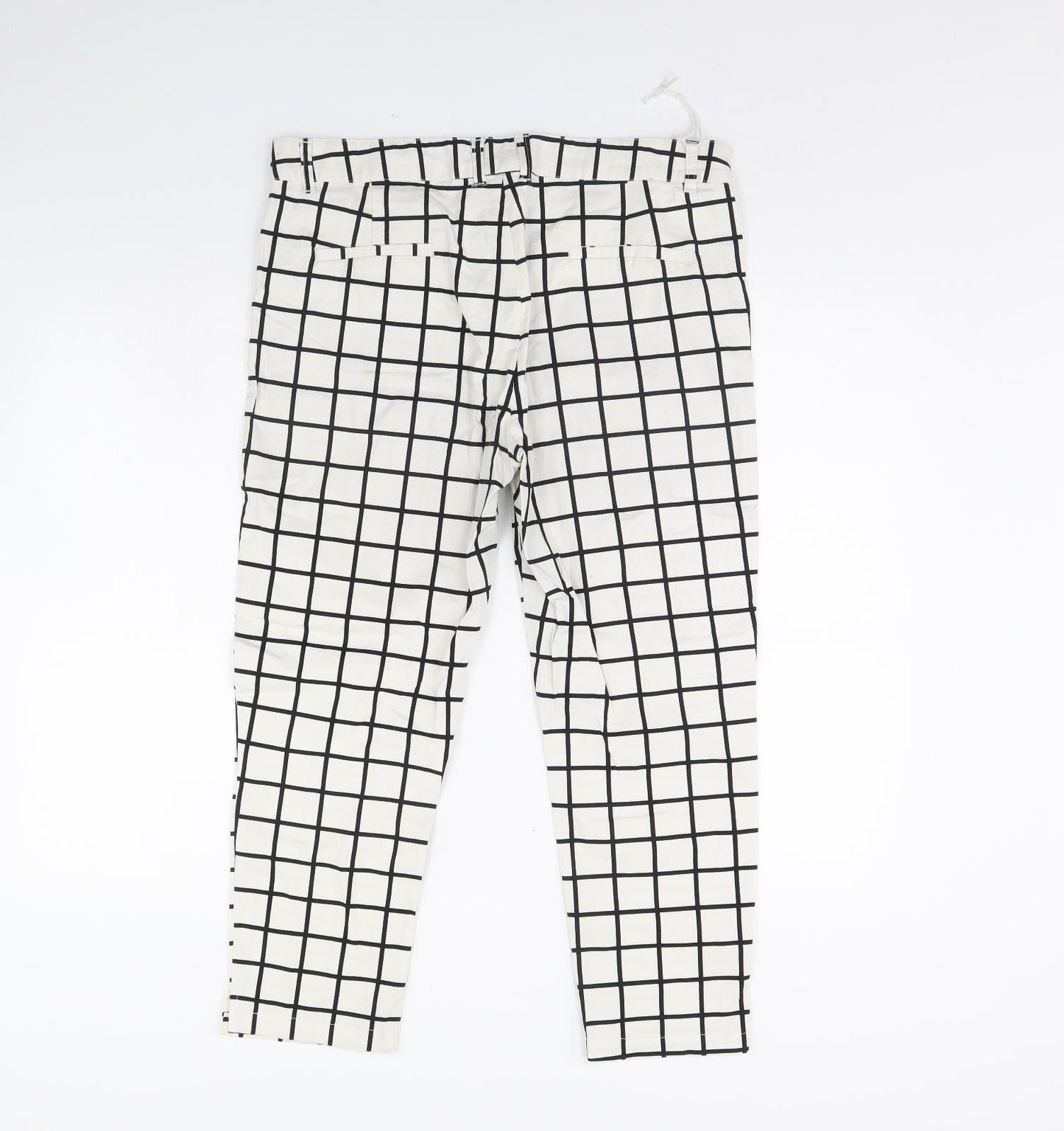 Tonlion Womens White Check  Trousers  Size 31 L30 in