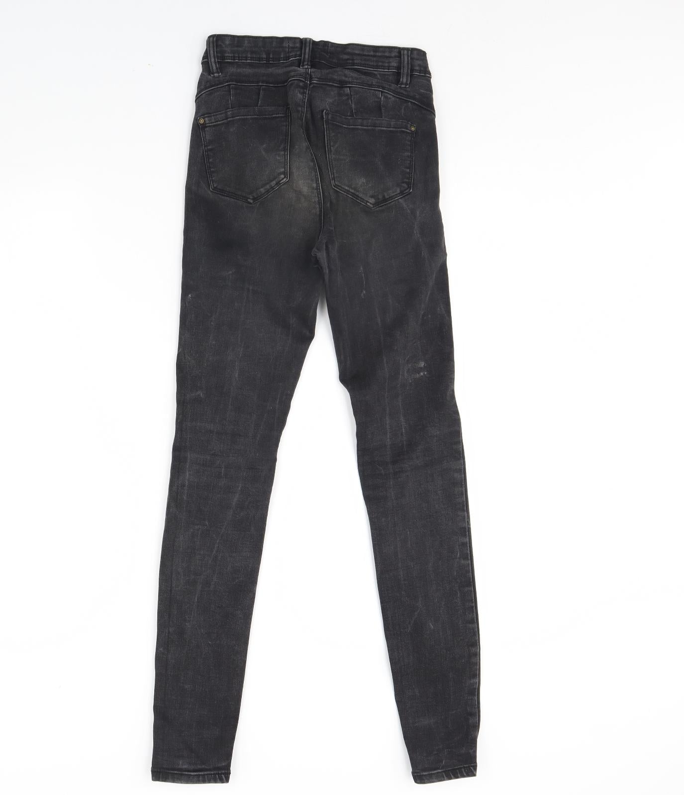 Denim & Co. Womens Black  Denim Skinny Jeans Size 8 L28 in