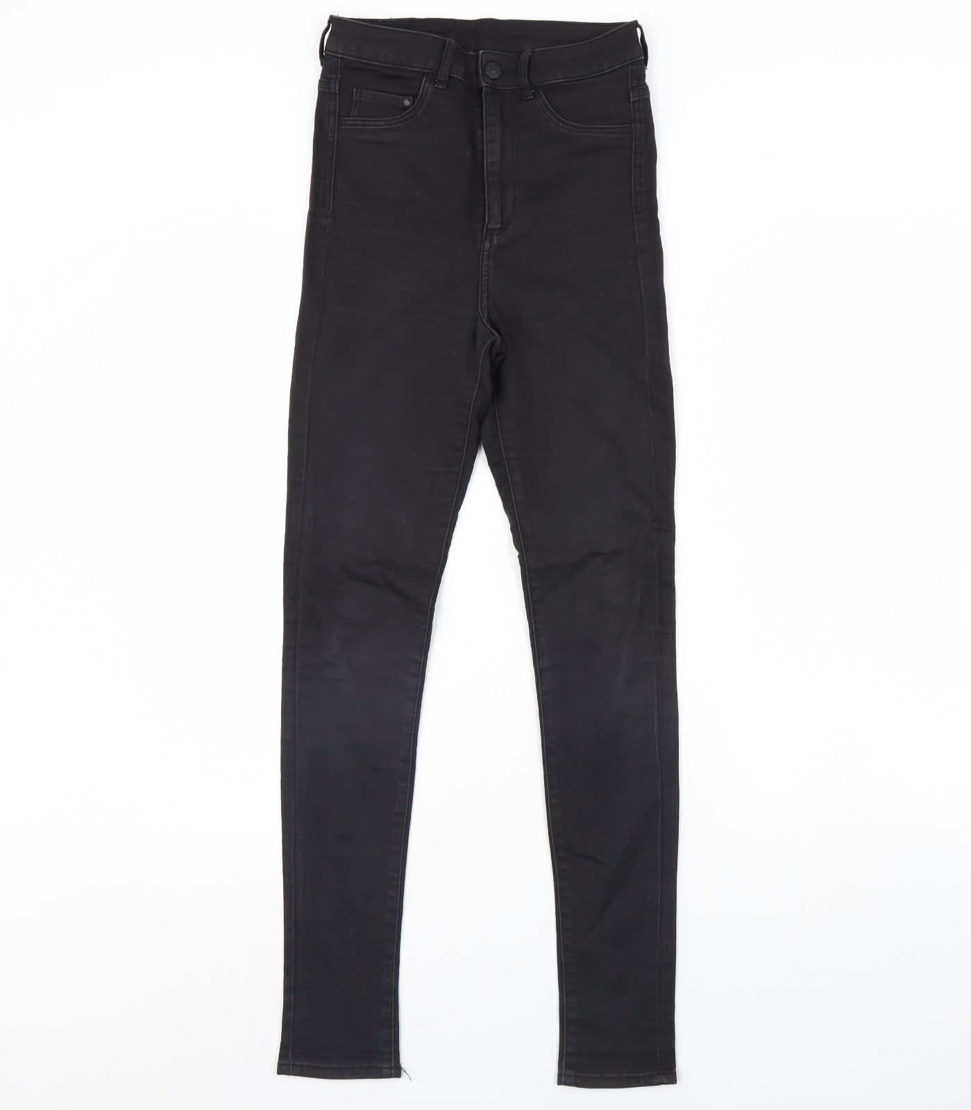Preworn Womens Black  Denim Skinny Jeans Size 26 L30 in