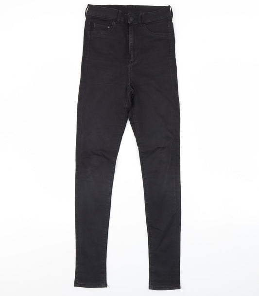 Preworn Womens Black  Denim Skinny Jeans Size 26 L30 in