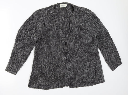 Canda Womens Grey   Cardigan Jumper Size L