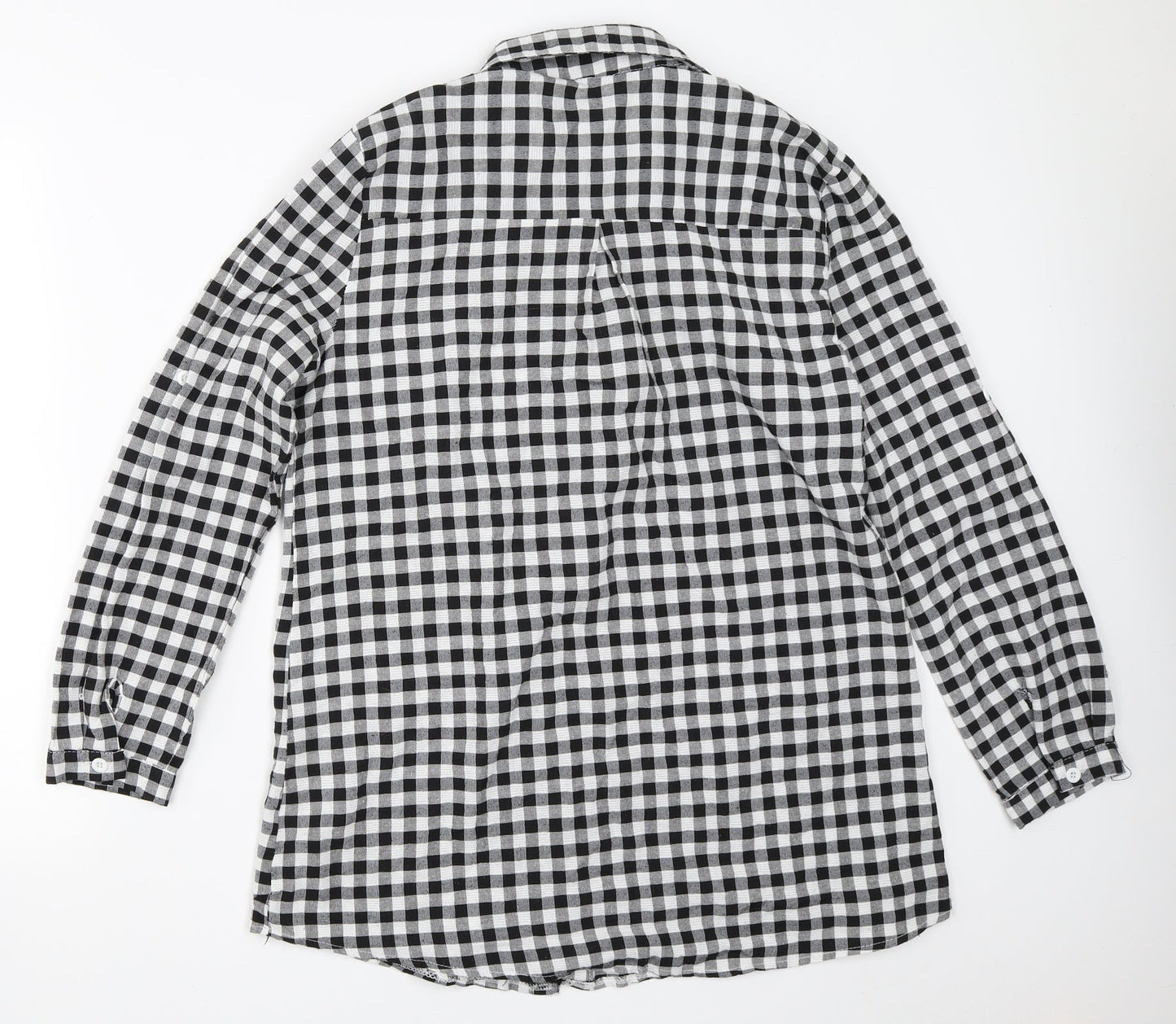 Foresta bella Womens Black Check  Basic Button-Up Size S