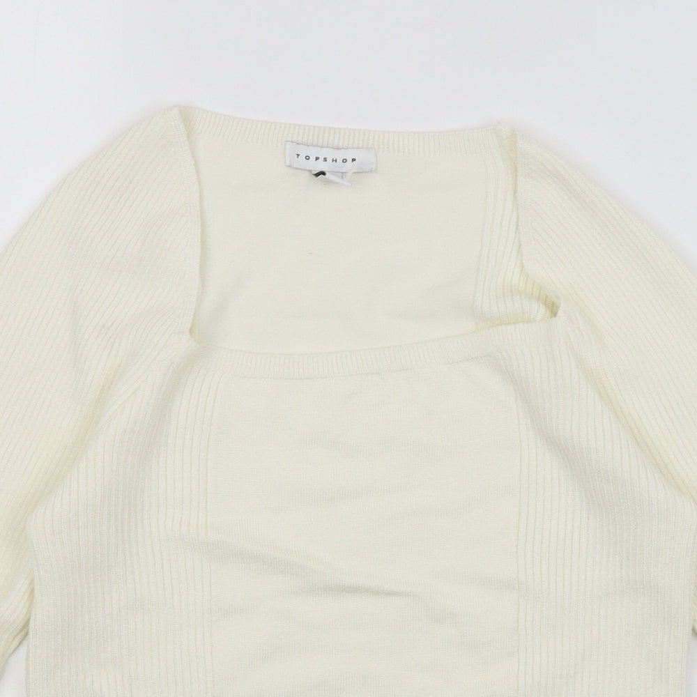 Topshop Womens White   Pullover Jumper Size XL
