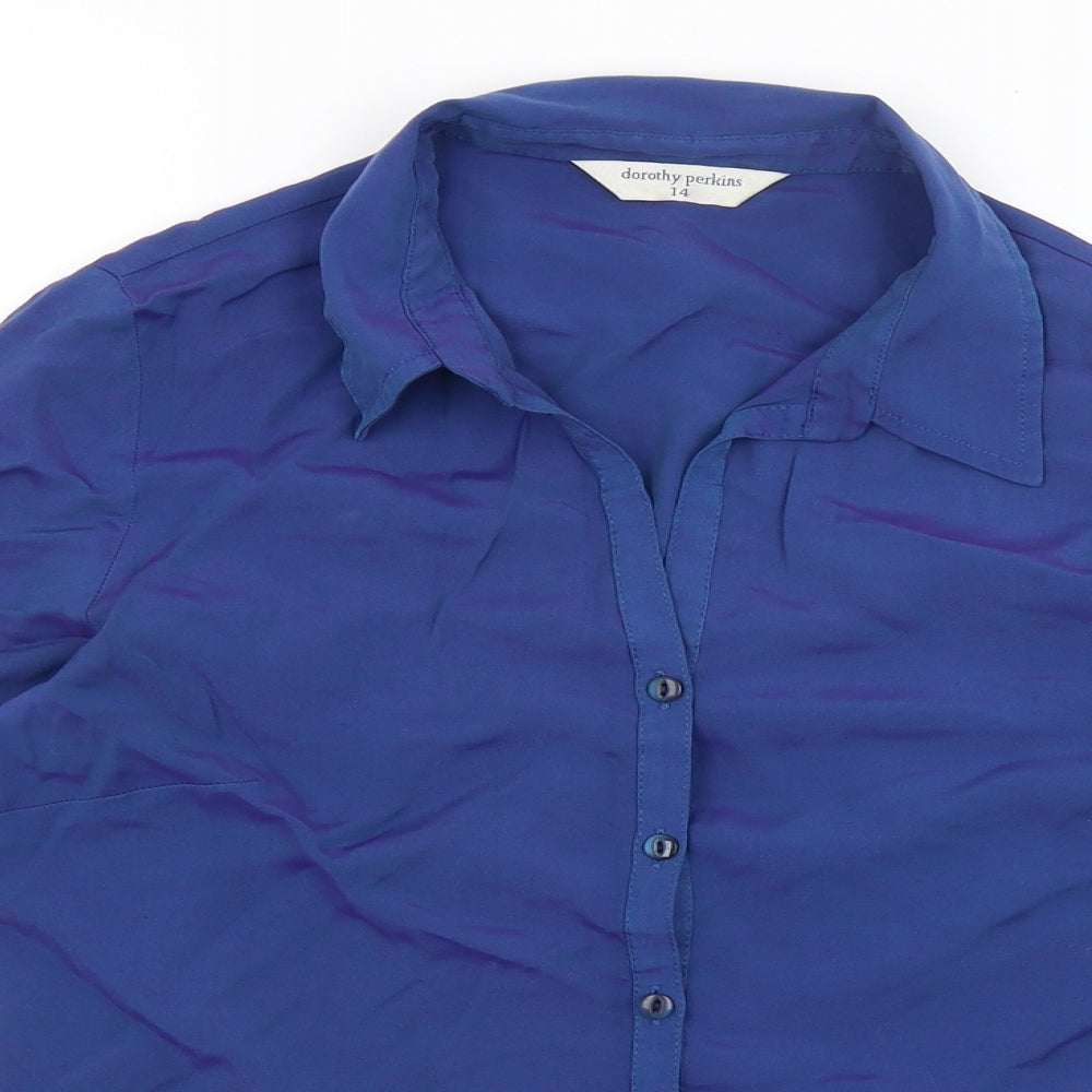 Dorothy Perkins Womens Blue   Basic Button-Up Size 14
