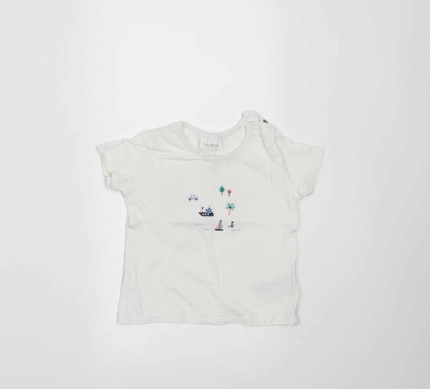 NEXT Boys White Geometric  Basic T-Shirt Size 3-6 Months