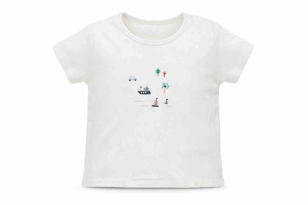 Next Boys White Geometric  Basic T-Shirt Size 3-6 Months