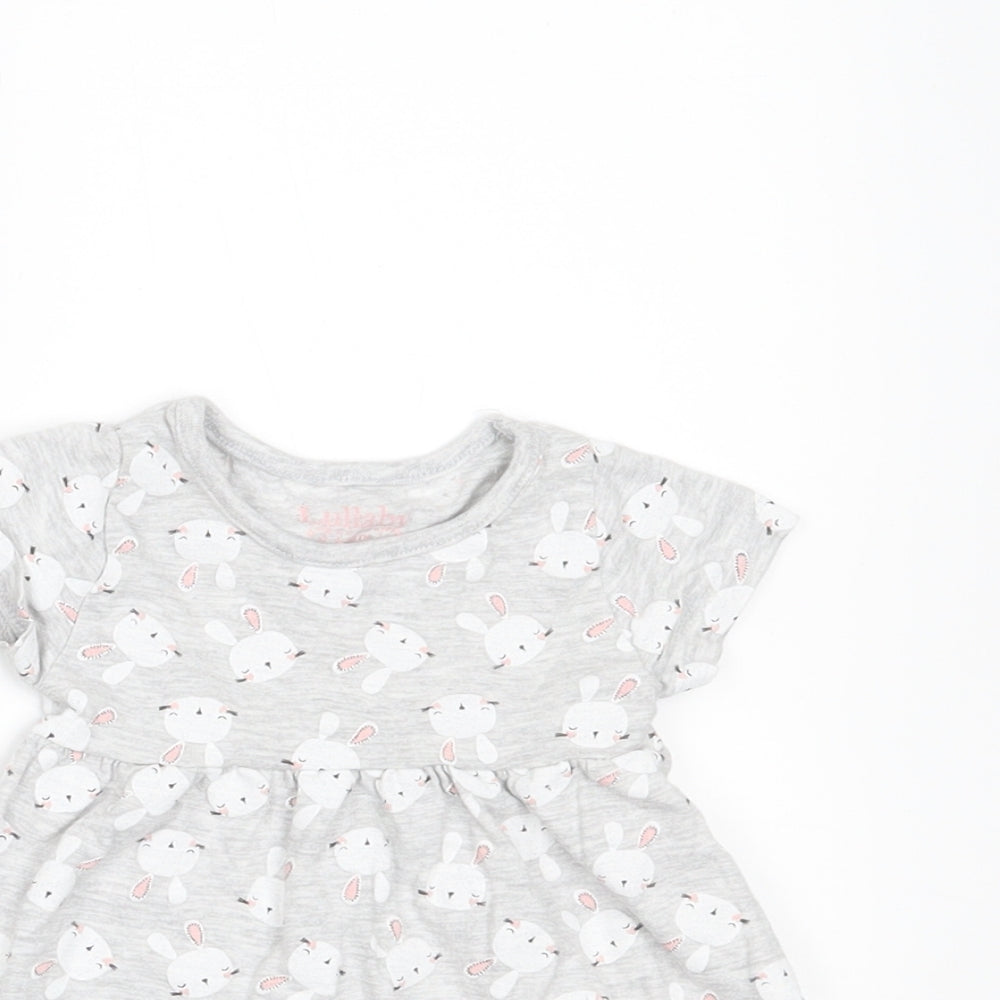 Lullaby Girls Grey Geometric  A-Line  Size 0-3 Months  - rabbitsa